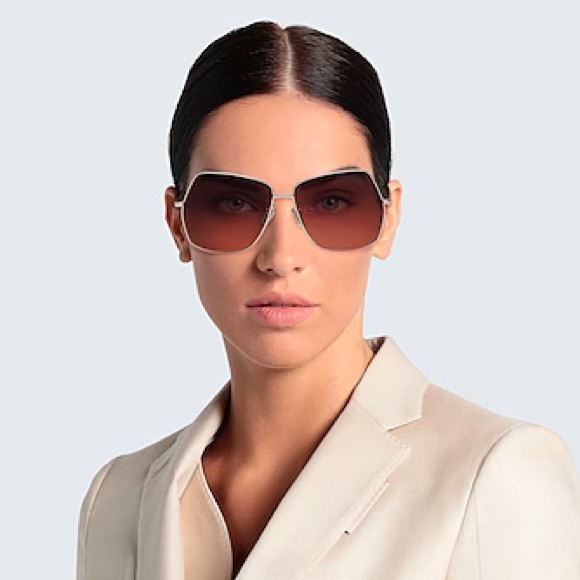 MAXMARA JEWEL MM0035-H GOLD GRADIENT SUNGLASSES - Picture 1 of 7